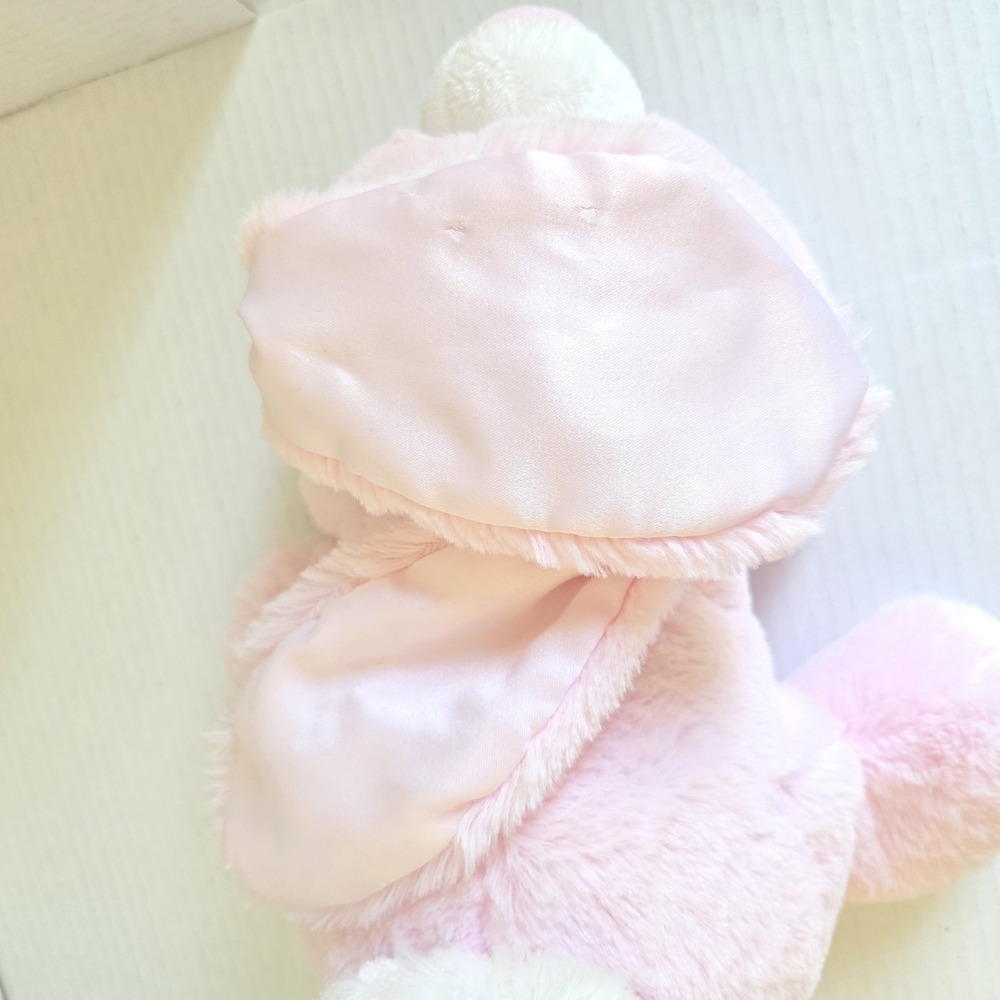 Aurora Baby Bunny Pink Stuffed Animal Plush Rabbit Lovey‎ Satin Ears 2015 12" - Picture 7 of 10